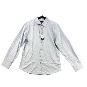 Shield-X Flex Dress Shirt Mens Medium Light Blue Slim Fit NWT Long Sleeve Button